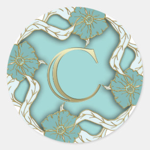 Alfabet C monogram Ronde Sticker