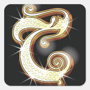 Alfabet C Vierkante Sticker