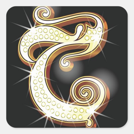 Alfabet C Vierkante Sticker (Voorkant)