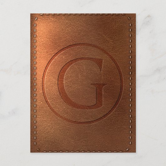 alfabet cuir lettre G Briefkaart (Voorkant)