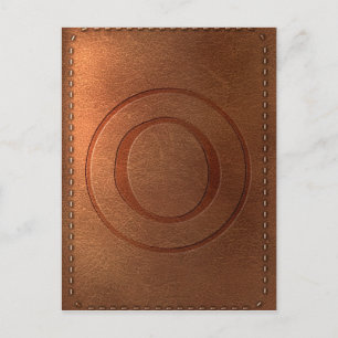 alfabet cuir lettre O Briefkaart