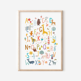 Alfabet Dier ABC Poster Print