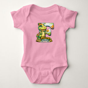 🦖💖 Alfabet Dino “F” Baby Jersey Bodysuit