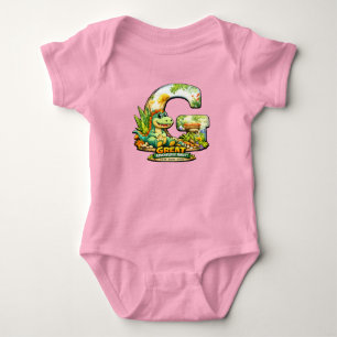 🦕💖 Alfabet Dino “G” Baby Jersey Bodysuit