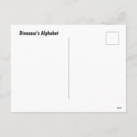 alfabet-dinosauriërs feestdagenkaart (Achterkant)