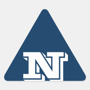 Alfabet door Janz Capital Letter N Police Box Blue Driehoek Sticker