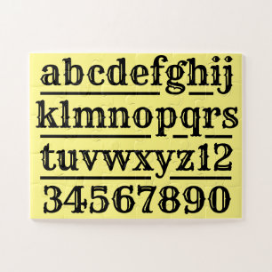 Alfabet en getallen design puzzel