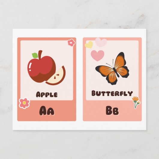 Alfabet-flashcards | ABC Educatieve Kaarten "A, B" (Voorkant)