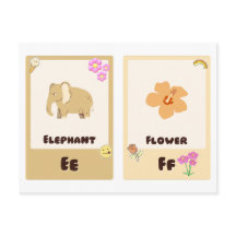 Alfabet Flashcards ,ABC Educatieve Kaarten E, F, G