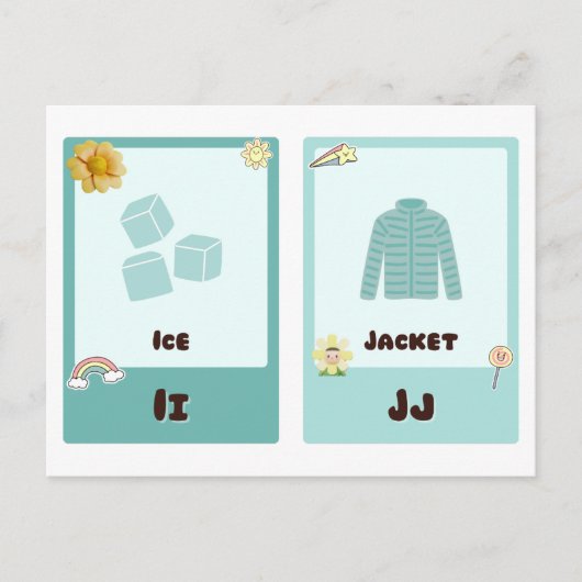 Alfabet Flashcards ,ABC Educatieve Kaarten I, H, K (Voorkant)