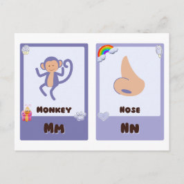 Alfabet Flashcards ,ABC Educatieve Kaarten M, N, O