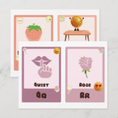 Alfabet Flashcards ,ABC Educatieve Kaarten Q, R, S (Voorkant / Achterkant)