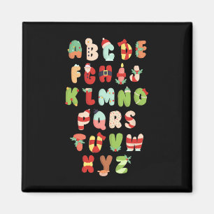 Alfabet Kerstalfabet ABC Kerstverlichting T Magneet