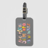 Alfabet kinder coole typografie bagagelabel (Voorkant (verticaal))