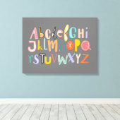 Alfabet kinder coole typografie canvas afdruk (Insitu (Houten vloer))