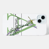 Alfabet letter A, waterverf Lavendel Dragonfly Case-Mate iPhone Case (Achterkant (horizontaal))