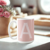 Alfabet Letter Blush Roze Monogrammed Koffie Mok