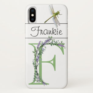 Alfabet letter F Lavendel Eucalyptus Dragonfly iPhone X Hoesje