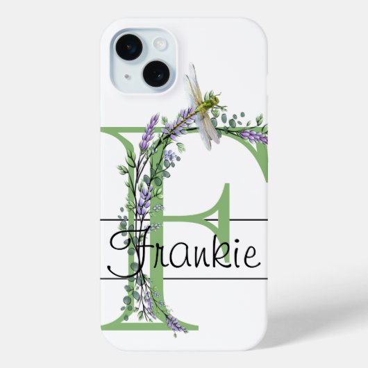 Alfabet letter F, waterverf Lavendel Dragonfly Case-Mate iPhone Case (Achterkant)