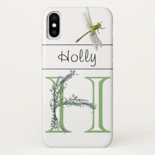 Alfabet letter H Lavendel Eucalyptus Dragonfly iPhone X Hoesje