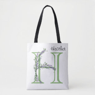 Alfabet letter H waterverf Lavendel Eucalyptus Draagtas