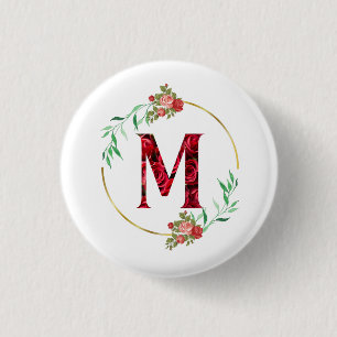 Alfabet Letter M  Ronde Button 3,2 Cm