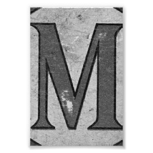 Alfabet Letter Photography M3 Black en White 4x6 Foto Afdruk