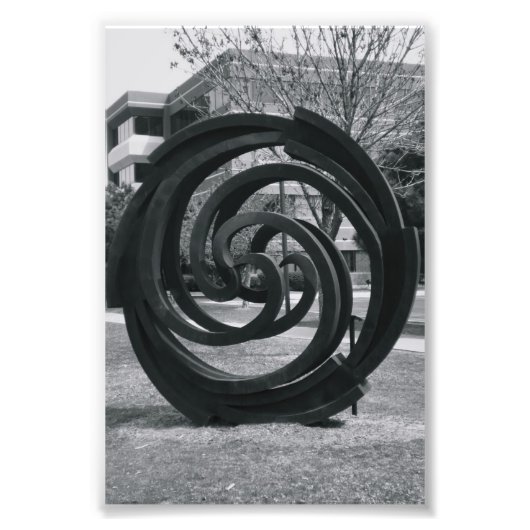 Alfabet Letter Photography O7 Black en White 4x6 Foto Afdruk (Voorkant)