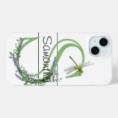 Alfabet letter S, waterverf Lavendel Dragonfly Case-Mate iPhone Case (Achterkant (horizontaal))