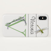 Alfabet letter V Lavendel Eucalyptus Dragonfly Case-Mate iPhone Case (Achterkant (horizontaal))