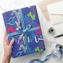 Alfabet Letter Z Inpakpapier - Blauw