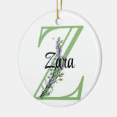 Alfabet letter Z, waterverf Lavendel botanisch Keramisch Ornament (Links)