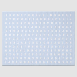 Alfabet Letters Abc patroon lichtblauw wit cadeau Tissuepapier