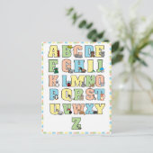 Alfabet Letters Cute Animals Educational Briefkaart (Staand voorkant)