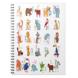 Alfabet letters dieren voor kinderen leraar notitieboek