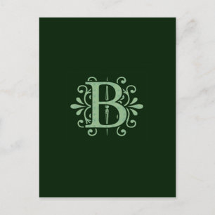 Alfabet letters - letter B - groen Briefkaart