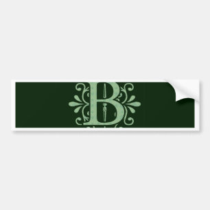 Alfabet letters - letter B - groen Bumpersticker