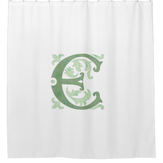 Alfabet letters - letter E - wit Douchegordijn (Voorkant)