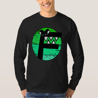 Alfabet Lore f Kostuum Retro Zonsondergang Voor Jo T-shirt