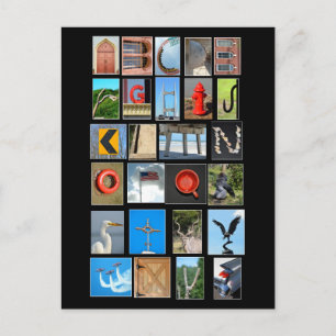 Alfabet met afbeeldingen letters briefkaart