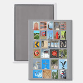 Alfabet met afbeeldingen letters magneet (Voorkant / Achterkant)