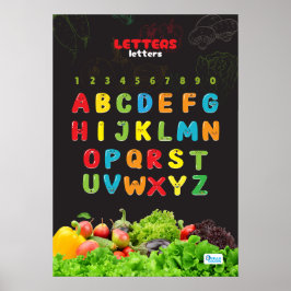 Alfabet met groenten en fruit poster