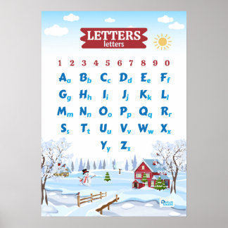Alfabet met kerst poster