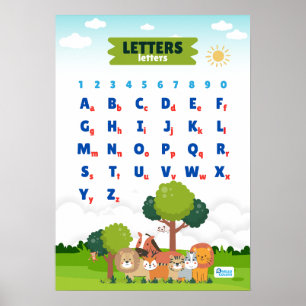 Alfabet met schattige dieren poster