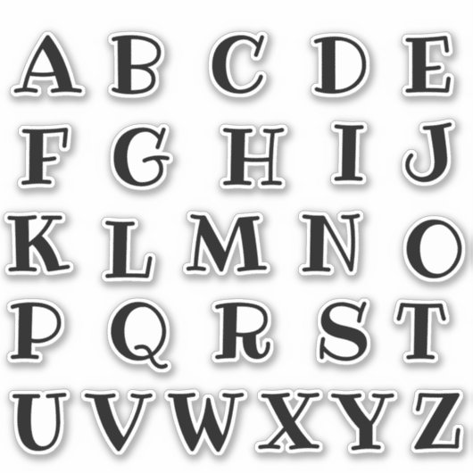 Alfabet Monogram Letters Initiaal Sticker (Voorkant)