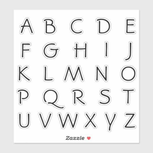 Alfabet Monogram Letters Initiaal Sticker (Vel)