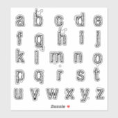 Alfabet Monogram Letters Initiaal Sticker (Vel)