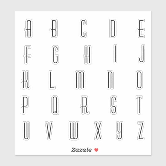 Alfabet Monogram Letters Initiaal Sticker (Vel)