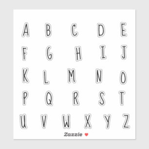 Alfabet Monogram Letters Initiaal Sticker