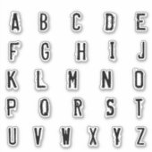 Alfabet Monogram Letters Initiaal Sticker (Voorkant)